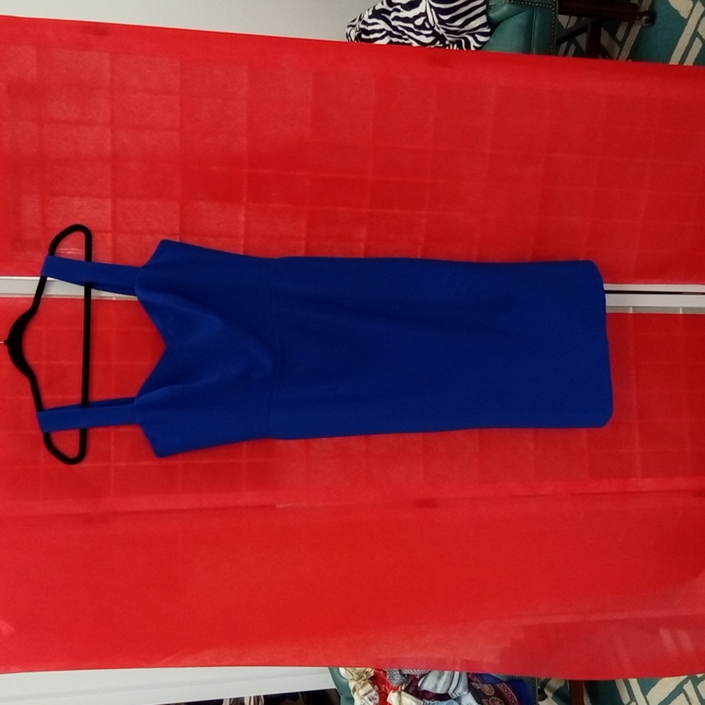 Dress the Population Blue Midi